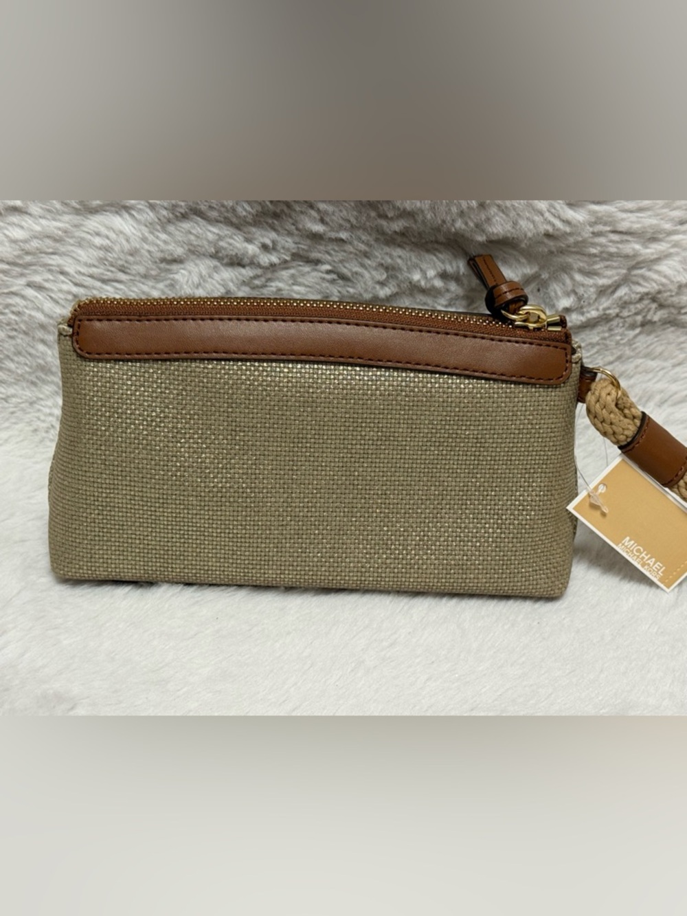 Michael Kors Gold and Brown Small Wristlet Pouch - Picture 4 of 9